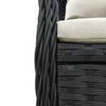 vidaXL Ensemble à manger de jardin coussins 5Pièces Noir Résine tressée