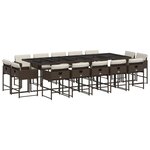 vidaXL Ensemble à manger de jardin avec coussins 15 Pièces marron rotin
