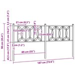 vidaXL Tête de lit de remplacement métal blanc 180 cm