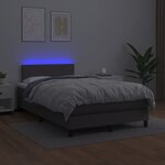 vidaXL Sommier à lattes de lit avec matelas et LED Gris 120x200 cm