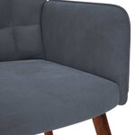 vidaXL Chaise de relaxation avec tabouret Gris foncé Velours