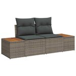 vidaXL Ensemble de canapé de jardin avec coussin 5 Pièces Gris Poly rotin