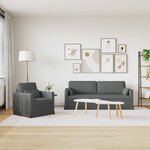 vidaXL Canapé 2 Pièces Gris foncé 198 x 78 x 80 cm tissu