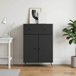 vidaXL Buffet Noir 66 x 34 5 x 90 cm Bois d'ingénierie