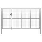 Vidaxl portillon acier 350 x 200 cm argenté