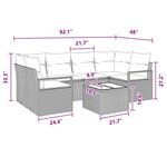 vidaXL Ensemble de canapé de jardin avec coussin 7 Pièces Beige Rouge