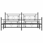 vidaXL Cadre de lit métal sans matelas avec pied de lit noir 193x203cm