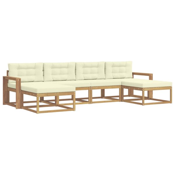 vidaXL Ensemble de canapés d'extérieur 6 pc Blanc et crème