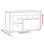 vidaXL Tables de chevet 2 Pièces lumières LED Chêne sonoma 70x36 5x40 cm