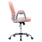 Chaise fauteuil siège de bureau informatique étude pivotante Rose similicuir rose 02_0024056