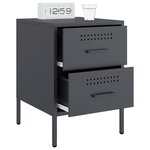vidaXL Tables de chevet 2 Pièces anthracite 36x39x50 5 cm acier