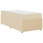 vidaXL Cadre de lit avec matelas Crème 90 x 190 cm tissu