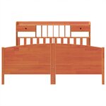 vidaXL Lit bibliothèque sans matelas cire marron 180x200 cm pin massif