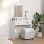vidaXL Coiffeuse avec tiroir Blanc 79 x 41 x 140 cm Bois d'ingénierie