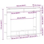 vidaXL Meuble TV Chêne noir 152 x 22 x 113 cm Bois d'ingénierie