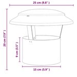 vidaXL Housse de pluie pour cheminée Argent 25 x 25 x 20 cm