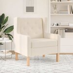 vidaXL Fauteuil blanc crème tissu