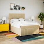 vidaXL Sommier à lattes de lit avec matelas Crème 140x200 cm Tissu