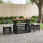 vidaXL Ensemble de salle à manger pour jardin 4 Pièces Noir et Crème