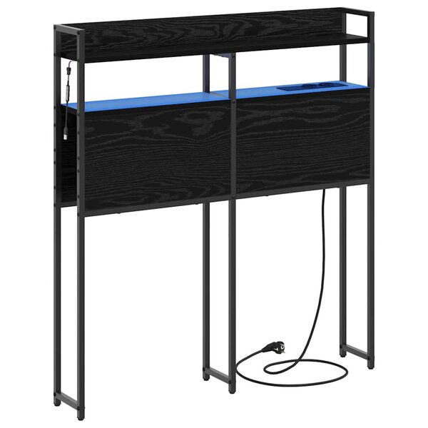 vidaXL Tête de lit de rangement Chêne noir 75 cm Bois d'ingénierie