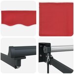 vidaXL Auvent Rétractable Rouge 350 x 250 cm tissu