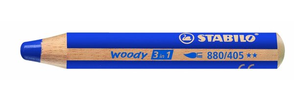 Crayon WOODY 3 en 1 Extra large Bleu Outremer STABILO