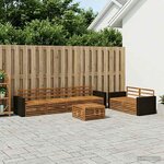 vidaXL Ensemble de canapés d'extérieur 7 Pièces Naturel
