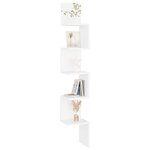 vidaXL Étagère d'angle murale Blanc 20x20x127 5 cm bois d’ingénierie
