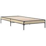 vidaXL Cadre de lit chêne sonoma 75x190 cm bois d'ingénierie et métal