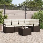 Set de canapé de jardin 5 pièces vidaXL avec coussins gris en poly rattan