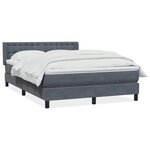 vidaXL Sommier à lattes de lit et matelas gris foncé 160x220cm velours