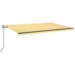 vidaXL Auvent automatique capteur de vent LED 500x350cm Jaune et blanc
