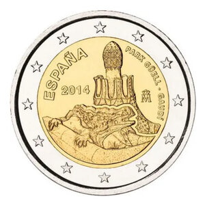 2 euros commémorative Espagne 2014 - Parc Güell.