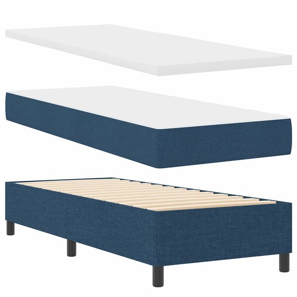 vidaXL Lit à ressorts avec matelas Bleu 80 x 200 cm tissu