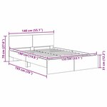 vidaXL Cadre de lit Chêne artisanal 135 x 190 cm Bois d'ingénierie