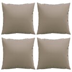 vidaXL Coussins de canapé lot de 4 taupe 60x60 cm tissu