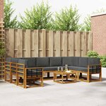 vidaXL Ensemble de canapés d'extérieur 10 Pièces Naturel et Anthracite