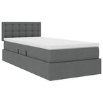 vidaXL Lit avec rangement et matelas Gris foncé 90 x 190 cm Velours