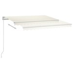 vidaXL Auvent manuel rétractable avec LED 400x300 cm Crème