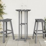 vidaXL Table de Bar Gris Clair 55x55x107 cm HDPE