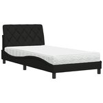 vidaXL Lit avec matelas noir 100x200 cm tissu