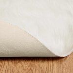 vidaXL Tapis en fausse Tafalla Blanc Ø 120 cm Polyester