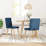 vidaXL Chaises à manger lot de 2 bleu tissu