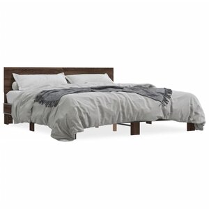 vidaXL Cadre de lit sans matelas chêne marron 200x200 cm
