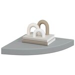 vidaXL Étagères d'angle flottantes 2 Pièces gris 35x35x3 8 cm MDF