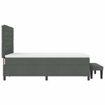 vidaXL Lit à ressorts avec coussin Gris foncé 140 x 190 cm tissu