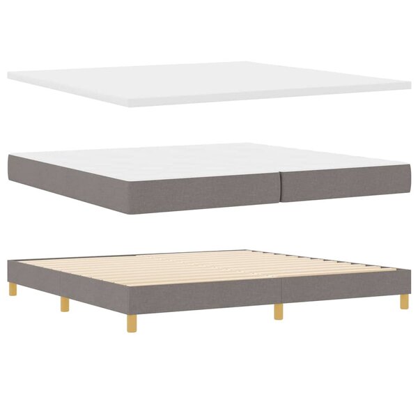 vidaXL Lit à Ressorts avec Matelas Crème 90x200 cm Tissu Taupe