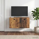 vidaXL Meuble TV mural 59 5 x 41 x 30 cm Bois ancien Bois d'ingénierie