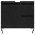Meuble sous lavabo vidaXL Noir Chêne 65x33x60 cm Bois d'ingénierie