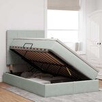 vidaXL Lit de rangement LED avec matelas Gris clair 120 x 200 cm